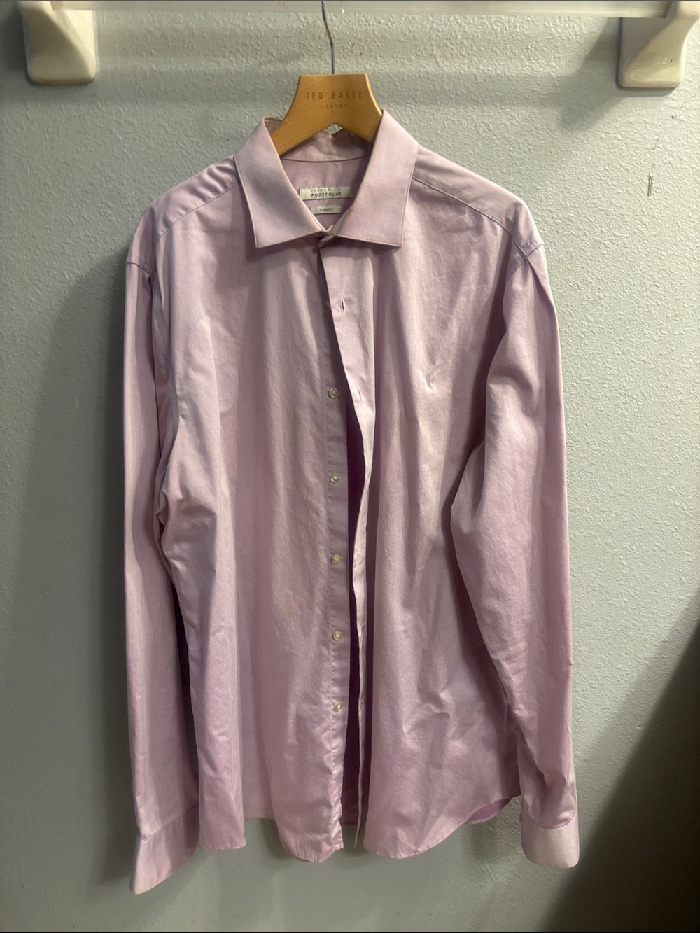 Ted Baker Men's Pale Pink Dress Shirt